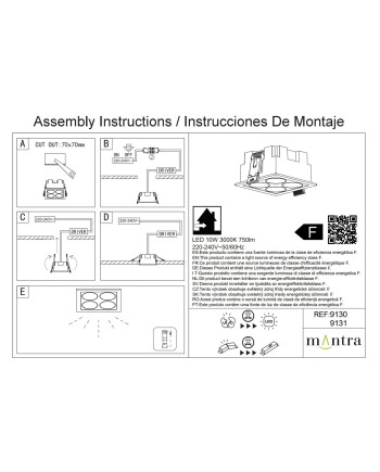 BLAU * FOCO EMPOTRAR 4L 10W  3000K BLANCO